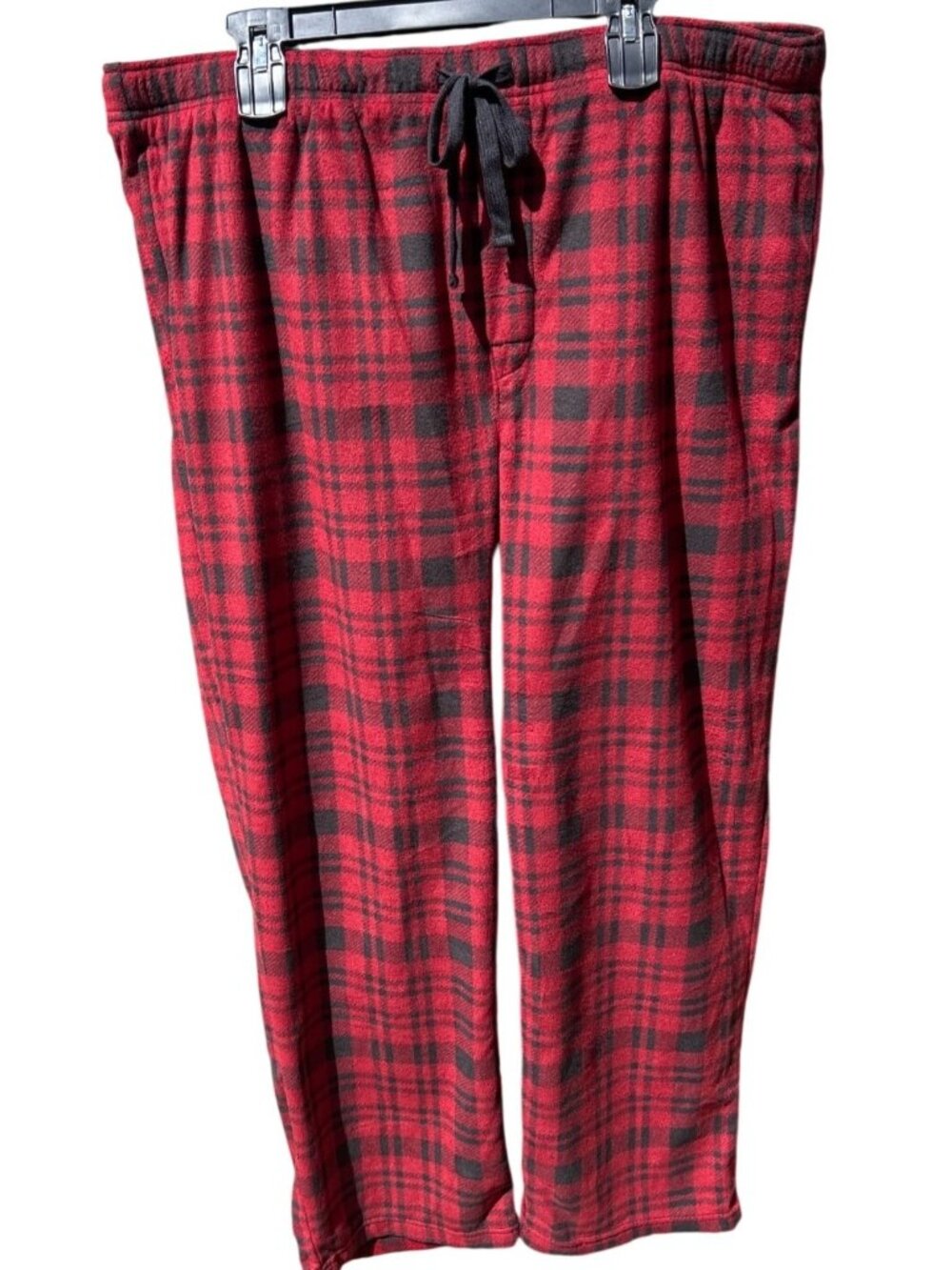Sonoma Mens XL The Essential Pajama Pant Red & Black Microfleece Sleepwear Plaid